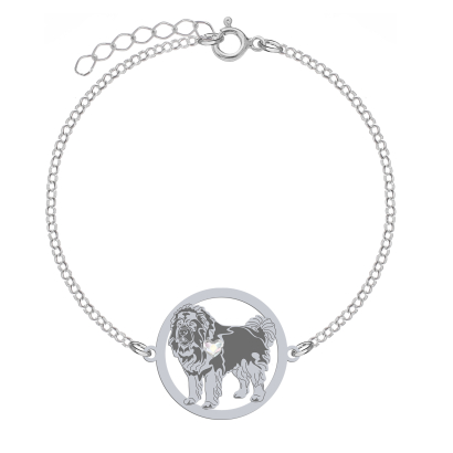 Silver Caucasian Shepherd Dog bracelet, FREE ENGRAVING - MEJK Jewellery