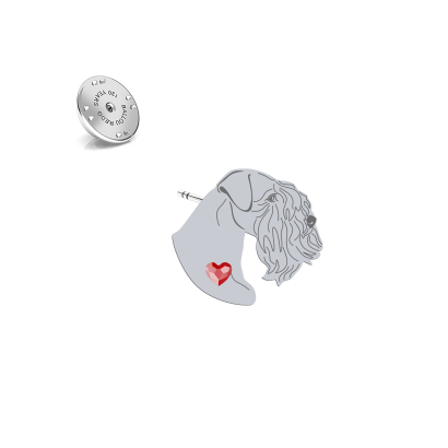 Silver Sealyham Terrier pin with a heart - MEJK Jewellery