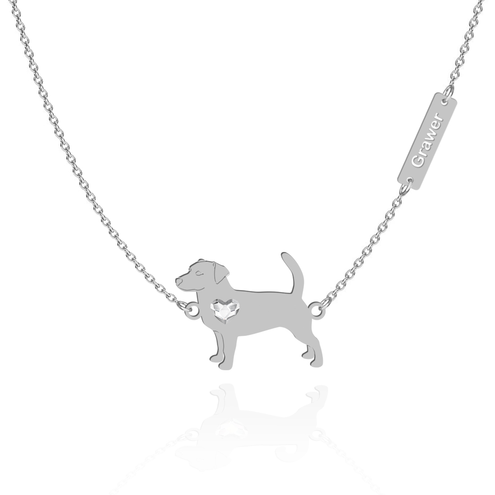 Naszyjnik Jack Russell Terrier Krótkowłosy srebro GRAWER GRATIS - MEJK Jewellery