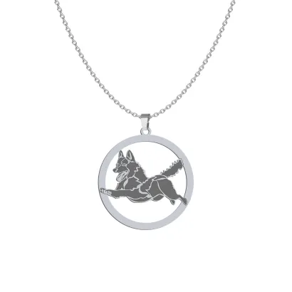 Naszyjnik z psem Schipperke srebro GRAWER GRATIS - MEJK Jewellery