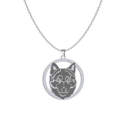 Naszyjnik z sercem psem Schipperke srebro GRAWER GRATIS - MEJK Jewellery