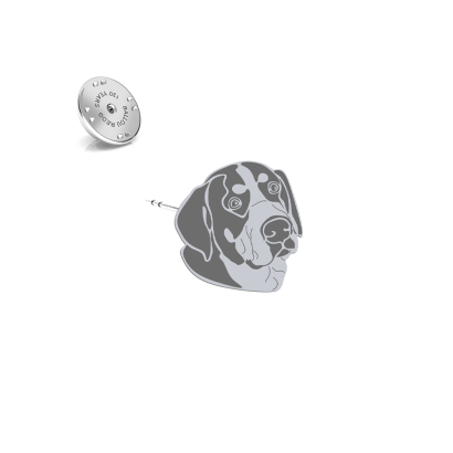 Silver Greater Swiss Mountain Dog pin - MEJK Jewellery
