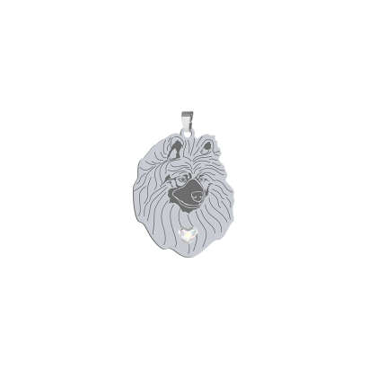 Silver Wolf Spitz  engraved pendant - MEJK Jewellery