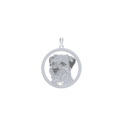 Zawieszka z psem sercem Border Terrier srebro GRAWER GRATIS - MEJK Jewellery