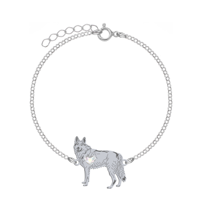 Bransoletka z psem sercem Czechoslovakian Wolfdog srebro GRAWER GRATIS - MEJK Jewellery