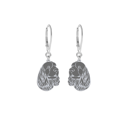 Sussex Spaniel earrings, FREE ENGRAVING - MEJK Jewellery