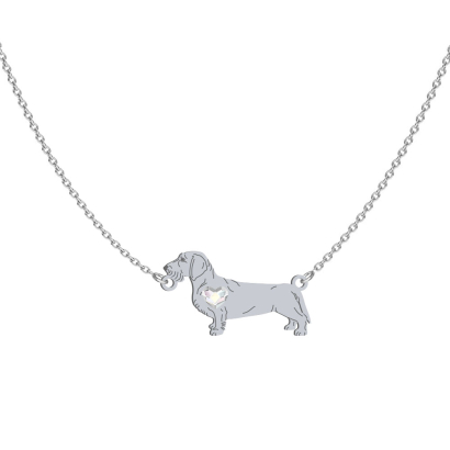 Silver Wirehaired dachshund necklace, FREE ENGRAVING - MEJK Jewellery