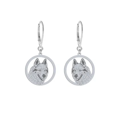 Kolczyki z psem Czechoslovakian Wolfdog srebro - MEJK Jewellery