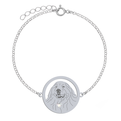 Bransoletka z sercem psem Pyrenean Mountain Dog srebro GRAWER GRATIS - MEJK Jewellery