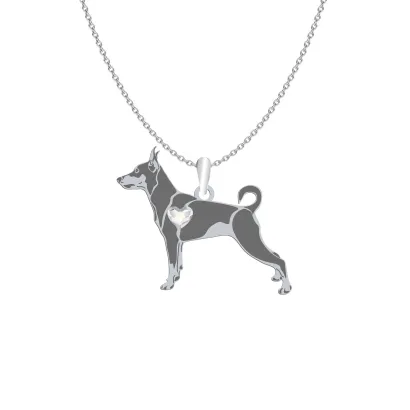 Naszyjnik z psem Miniature Pinscher Dog Breed srebro GRAWER GRATIS - MEJK Jewellery