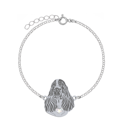 Silver English Springer Spaniel bracelet, FREE ENGRAVING - MEJK Jewellery