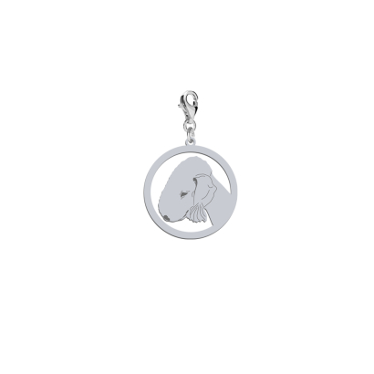 Charms z psem grawerem Bedlington Terrier srebro - MEJK Jewellery