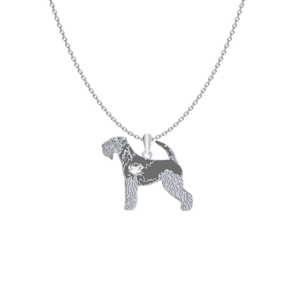 Naszyjnik z sercem psem Lakeland Terrier srebro GRAWER GRATIS - MEJK Jewellery