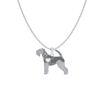 Naszyjnik z sercem psem Lakeland Terrier srebro GRAWER GRATIS - MEJK Jewellery