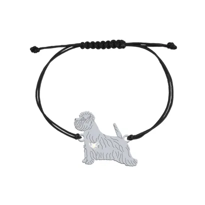 Bransoletka z psem West Highland White Terrier srebro sznurek GRAWER GRATIS - MEJK Jewellery