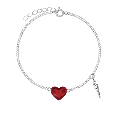  HEART bracelet - rhodium-plated or gold-plated silver