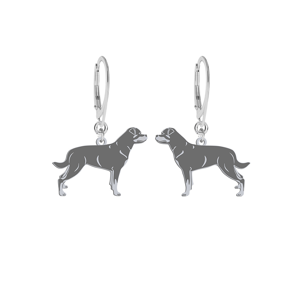 Kolczyki z psem Rottweiler srebro GRAWER GRATIS - MEJK Jewellery