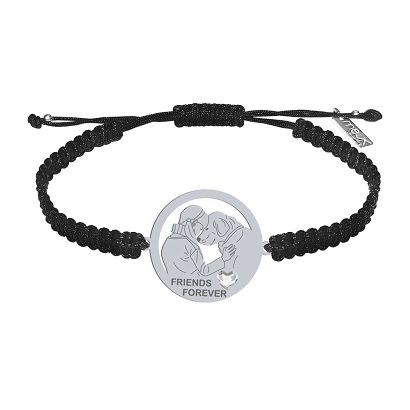 Bransoletka Pies Przyjaciel Człowieka makrama srebro925 GRAWER GRATIS - MEJK Jewellery