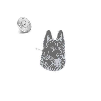 Wpinka z psem Owczarkiem Niemieckim Czarnym srebro - MEJK Jewellery