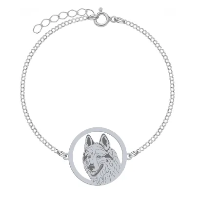 Bransoletka z psem grawerem Czechoslovakian Wolfdog srebro - MEJK Jewellery