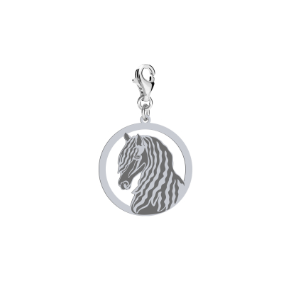 Silver Friesian Horse charms, FREE ENGRAVING - MEJK Jewellery