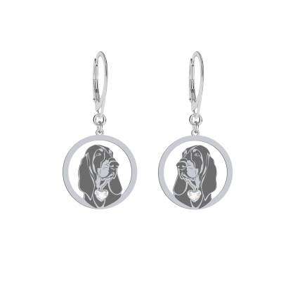 Silver Petit Bleu de Gascogne earrings, FREE ENGRAVING - MEJK Jewellery