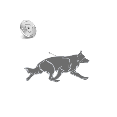 Silver Black German Shepherd pin - MEJK Jewellery