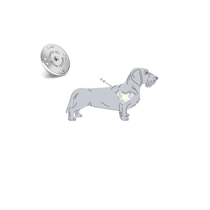 Silver Wirehaired dachshund pin - MEJK Jewellery