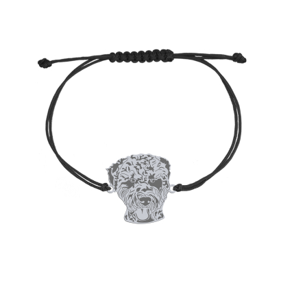 Bransoletka z psem Romański Pies srebro sznurek GRAWER GRATIS - MEJK Jewellery