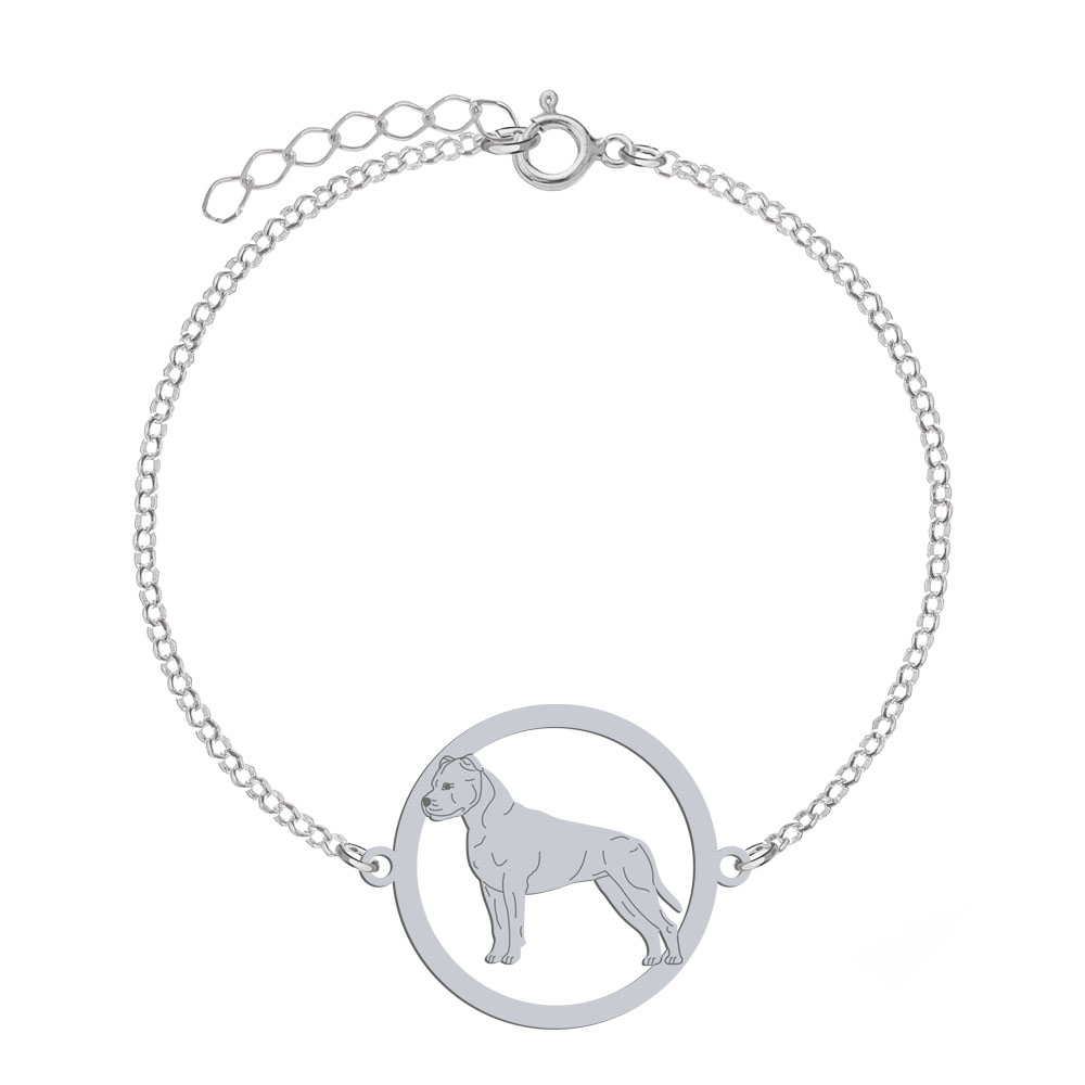 Bransoletka z psem rasy Amstaff American Staffordshire Terrier srebro GRAWER GRATIS - MEJK Jewellery