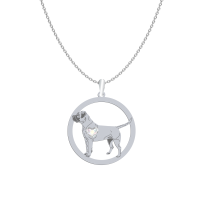 Naszyjnik z psem grawerem Mastif Afrykański srebro - MEJK Jewellery