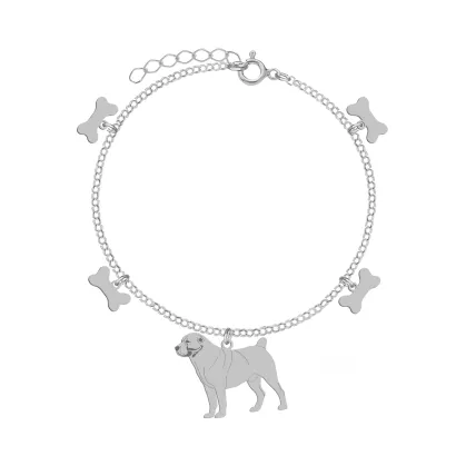 Bransoletka z psem Central Asian Shepherd Dog srebro GRAWER GRATIS - MEJK Jewellery