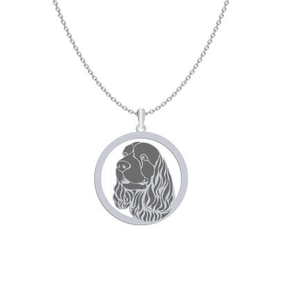 Naszyjnik z psem Sussex Spaniel srebro GRAWER GRATIS - MEJK Jewellery