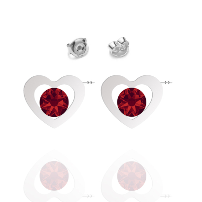  heart earrings - gold-plated or  rhodium-plated silver
