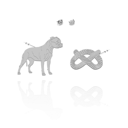 Kolczyki z psem Staffordshire Bull Terrier srebro - MEJK Jewellery