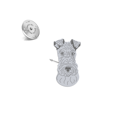 Wpinka z psem Fox Terrier Wire srebro - MEJK Jewellery