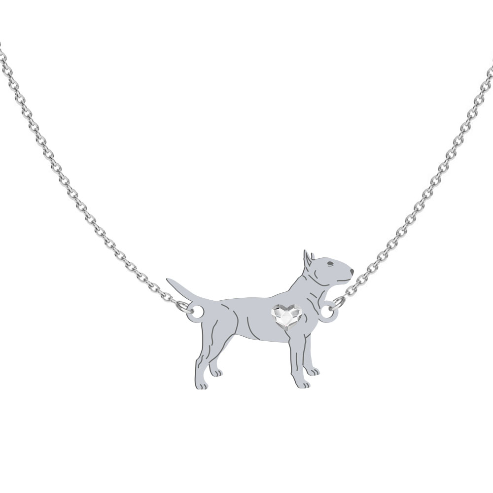 Naszyjnik z psem Miniature Bull Terrier srebro GRAWER GRATIS - MEJK Jewellery