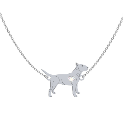 Silver Miniature Bull Terrier necklace, FREE ENGRAVING - MEJK Jewellery