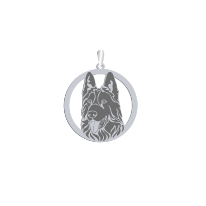 Silver Black German Shepherd pendant, FREE ENGRAVING - MEJK Jewellery