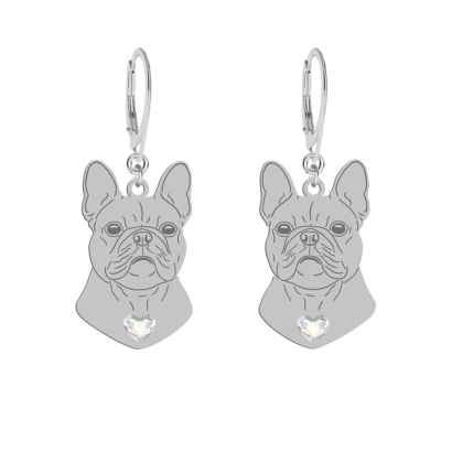 Kolczyki z psem French Bulldog srebro GRAWER GRATIS- MEJK Jewellery