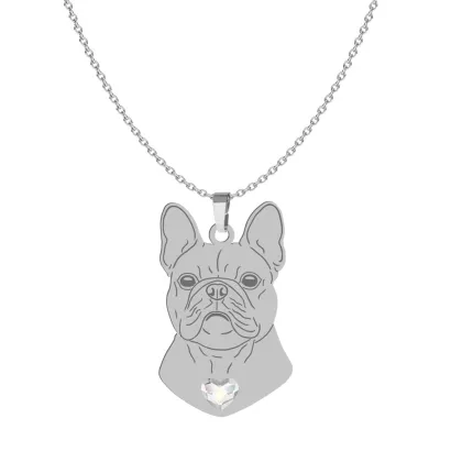 Naszyjnik z psem grawerem Bulldog Francuski srebro - MEJK Jewellery