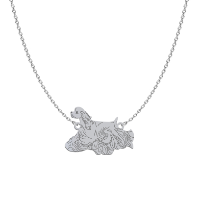 Naszyjnik z psem grawerem Cocker Spaniel Amerykański srebro - MEJK Jewellery