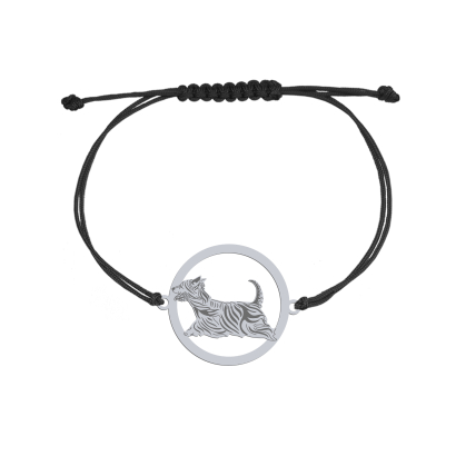 Bransoletka z Australian Silky Terrier srebro sznurek GRAWER GRATIS - MEJK Jewellery