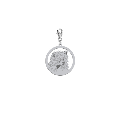 Silver Chinese Crested Powderpuff charms, FREE ENGRAVING - MEJK Jewellery