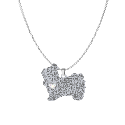 Naszyjnik z psem Bolonka Rosyjska srebro GRAWER GRATIS - MEJK Jewellery