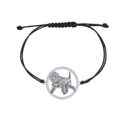 Bransoletka z psem Pinczer Małpi srebro sznurek GRAWER GRATIS - MEJK Jewellery