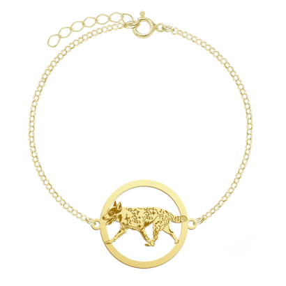 Bransoletka Pozłacana z Australian Cattle Dog GRAWER GRATIS - MEJK Jewellery