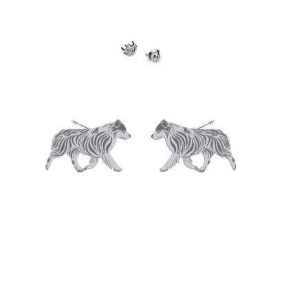 Kolczyki z psem Miniaturowy Owczarek Amerykański srebro - MEJK Jewellery