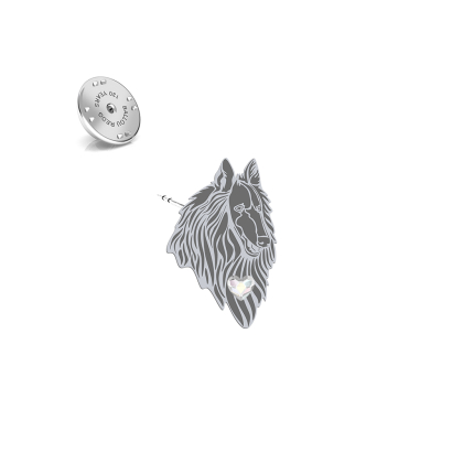 Wpinka z psem Groenendael srebro - MEJK Jewellery