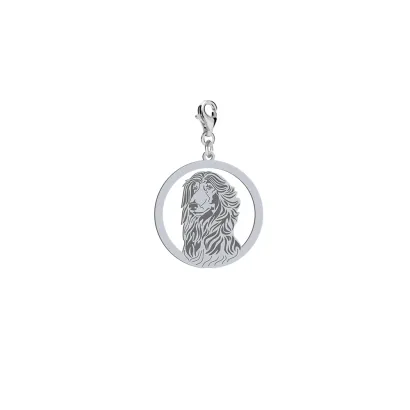 Charms z psem Chart Afgański srebro GRAWER GRATIS - MEJK Jewellery